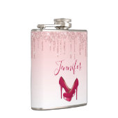 Moderne roze glitterschijven en hoge niveaus heupfles (Rechts)