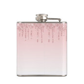 Moderne roze glitterschijven en hoge niveaus heupfles (Achterkant)