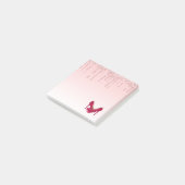 Moderne roze glitterschijven en hoge niveaus post-it® notes (Schuin)