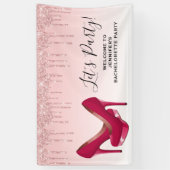 Moderne roze glitterschijven en hoge niveaus spandoek (Verticaal)