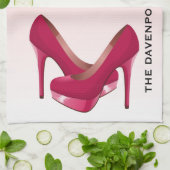 Moderne roze glitterschijven en hoge niveaus theedoek (Gevouwen)