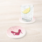 Moderne roze glitterschijven en hoge niveaus zandsteen onderzetter (Zijkant)