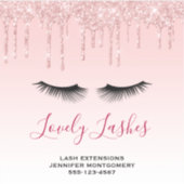 Moderne roze glitterschijven & zwarte Eyelashes Bi Sticker (Voorkant)