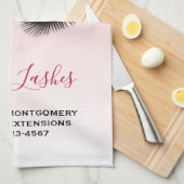 Moderne roze glitterschijven & zwarte Eyelashes Bi Theedoek (Quarter Fold)