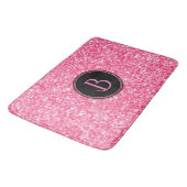 Moderne roze glittertextuur met monogram badmat (Gekanteld)