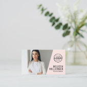 Moderne Roze Gloed Foto Visitekaartje (Staand voorkant)