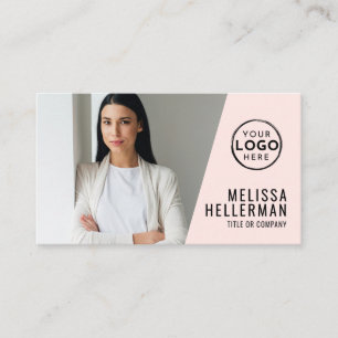 Moderne Roze Gloed Foto Visitekaartje