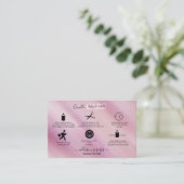 Moderne roze gloeilampen met reservekaars visitekaartje (Staand voorkant)