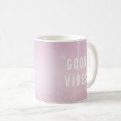 Moderne  roze goede Vibes Kantoor koffie Koffiemok (Voorkant rechts)