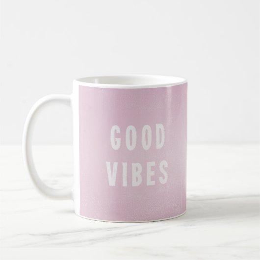 Moderne  roze goede Vibes Kantoor koffie Koffiemok (Links)