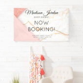 Moderne roze Gold Marble Salon Marketing Business Spandoek (Insitu)