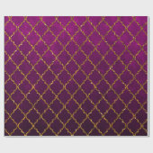 Moderne Roze Gold Quatrefoil Glitter Print Cadeaupapier (Vlak)