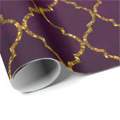 Moderne Roze Gold Quatrefoil Glitter Print Cadeaupapier (Rol Hoek)
