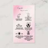 Moderne roze Gold Waterverf Cupcake Care Business Visitekaartje (Voorkant)