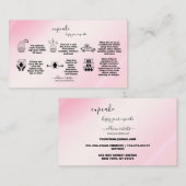 Moderne roze Gold Waterverf Cupcake Care Business Visitekaartje (Voorkant / Achterkant)