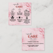 Moderne roze Gold Waterverf Cupcake Care Vierkante Visitekaartje (Voorkant / Achterkant)