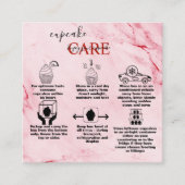 Moderne roze Gold Waterverf Cupcake Care Vierkante Visitekaartje (Voorkant)