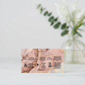 Moderne roze Gold Waterverf Cupcake Care Visitekaartje (Staand voorkant)