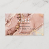 Moderne roze Gold Waterverf Cupcake Care Visitekaartje (Achterkant)