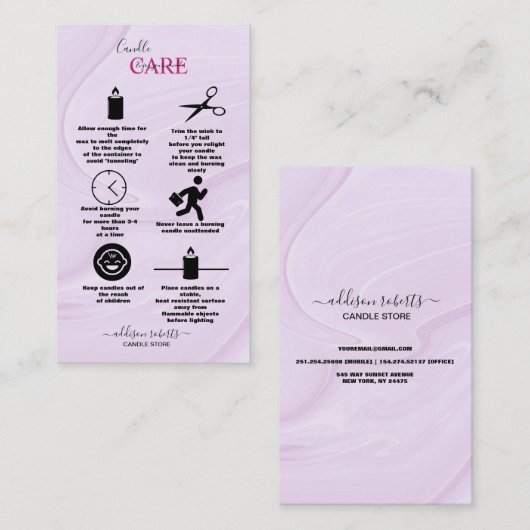 Moderne roze Gold Waterverf - Kaartenzorg - Busine Visitekaartje (Voorkant / Achterkant)