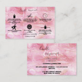 Moderne roze Gold Waterverf Kandle Care Visitekaartje (Voorkant / Achterkant)