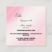 Moderne roze Gold Waterverf Vierkante Visitekaartje (Achterkant)