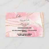 Moderne roze Gold Waterverf Visitekaartje (Achterkant)