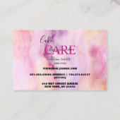 Moderne roze Gold Waterverf Visitekaartje (Achterkant)