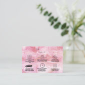 Moderne roze Gold Waterverf Visitekaartje (Staand voorkant)