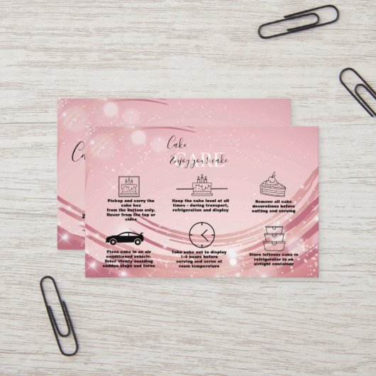 Moderne roze Gold Waterverf Visitekaartje (Voorkant / Achterkant in situ)