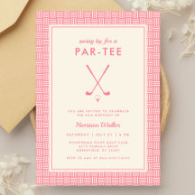 Moderne Roze Golf Verjaardagsfeest voor Haar Elke