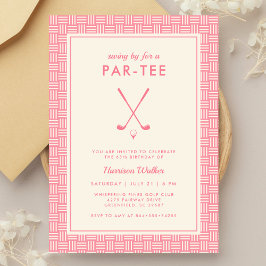 Moderne Roze Golf Verjaardagsfeest voor Haar Elke Kaart