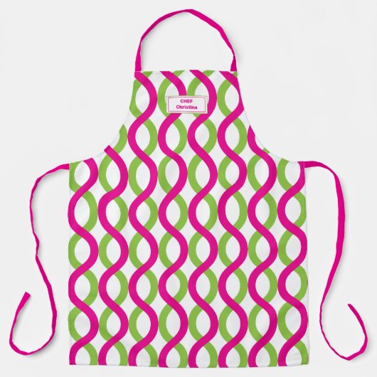 Moderne roze golven patroon schort (Voorkant)