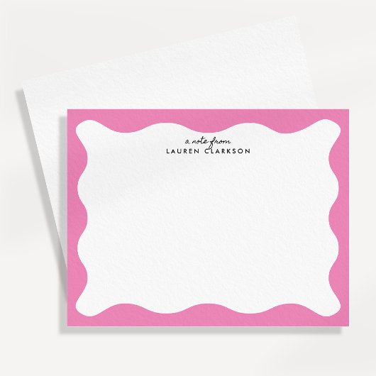 Moderne roze golvende lijst briefkaart