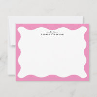 Moderne roze golvende lijst briefkaart