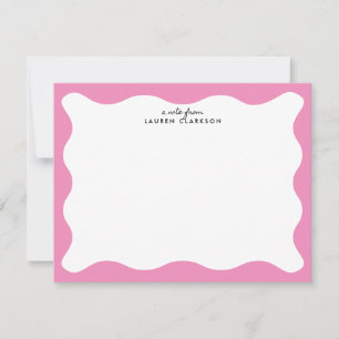Moderne roze golvende lijst briefkaart