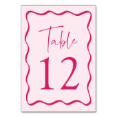 Moderne Roze Golvende Lijst Bruiloft Kaart (Voorkant)