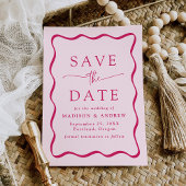 Moderne Roze Golvende Lijst Bruiloft Save The Date