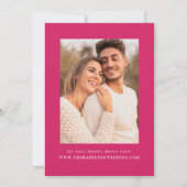Moderne Roze Golvende Lijst Foto Bruiloft Save The Date (Achterkant)