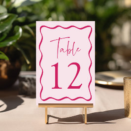 Moderne Roze Golvende Lijst Trouwfeest Kaart