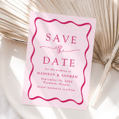 Moderne Roze Golvende Trouwlijst Save The Date