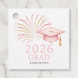 Moderne Roze Goud 2026 Grad Bedankjes Labels