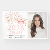 Moderne Roze Goud 2026 Grad Spandoek (Horizontaal)