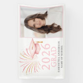 Moderne Roze Goud 2026 Grad Spandoek (Verticaal)