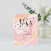 Moderne Roze Goud 40e Verjaardag Waterverf Glitter (Staand voorkant)