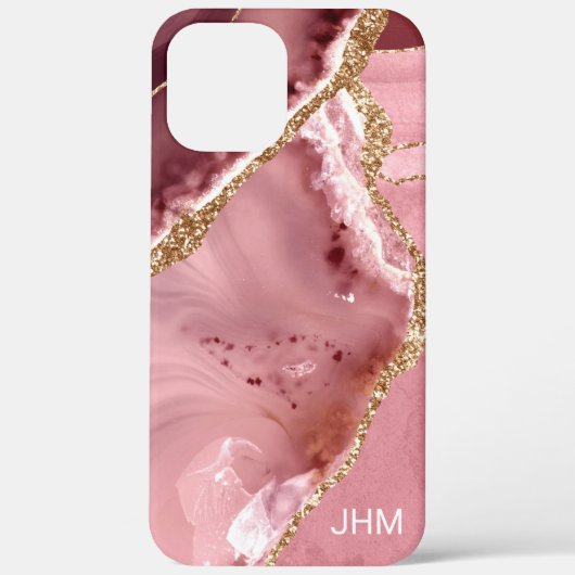 Moderne Roze Goud Agaat Case-Mate iPhone Case (Achterkant)