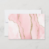 Moderne Roze Goud Agaat Huwelijk RSVP Kaartje (Achterkant)