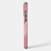 Moderne Roze Goud Chic Glitter Monogram iPhone Hoesje (Linkerkant)