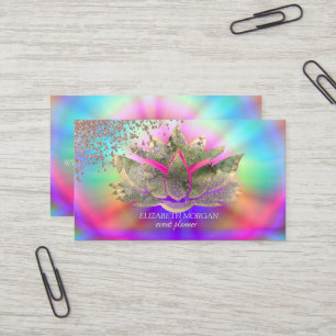 Moderne Roze Goud Diamanten Chic Lotus Kleurrijk Visitekaartje