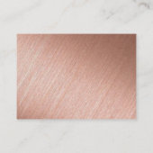 Moderne Roze Goud Folie Script Gratis Drink Ticket Informatiekaartje (Achterkant)